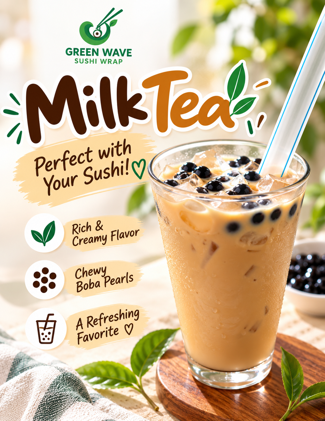 Milk Tea & Sushi: The Perfect Pair at Green Wave 🧋🍣