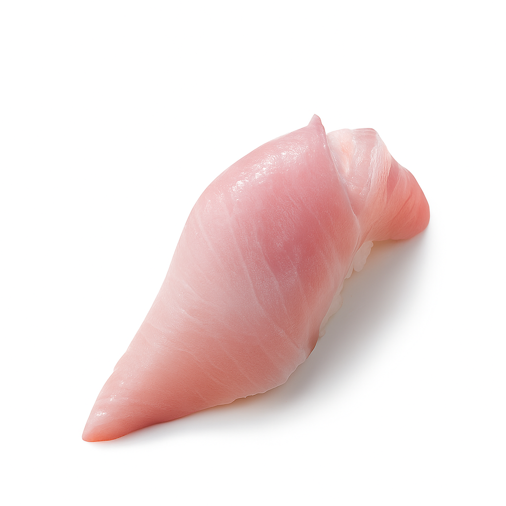 Pink fish fillet on a white background