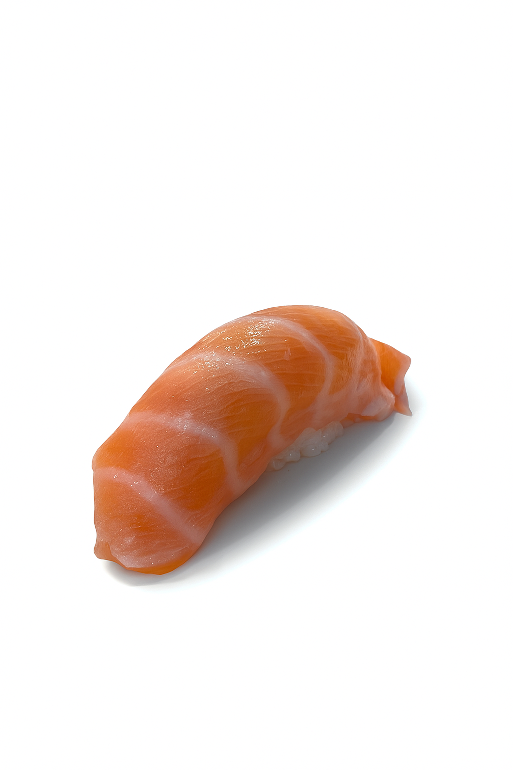 Sushi roll with salmon on a white background