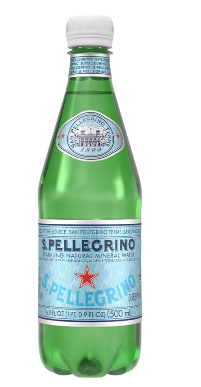 S.Pellegrino bottle on a white background